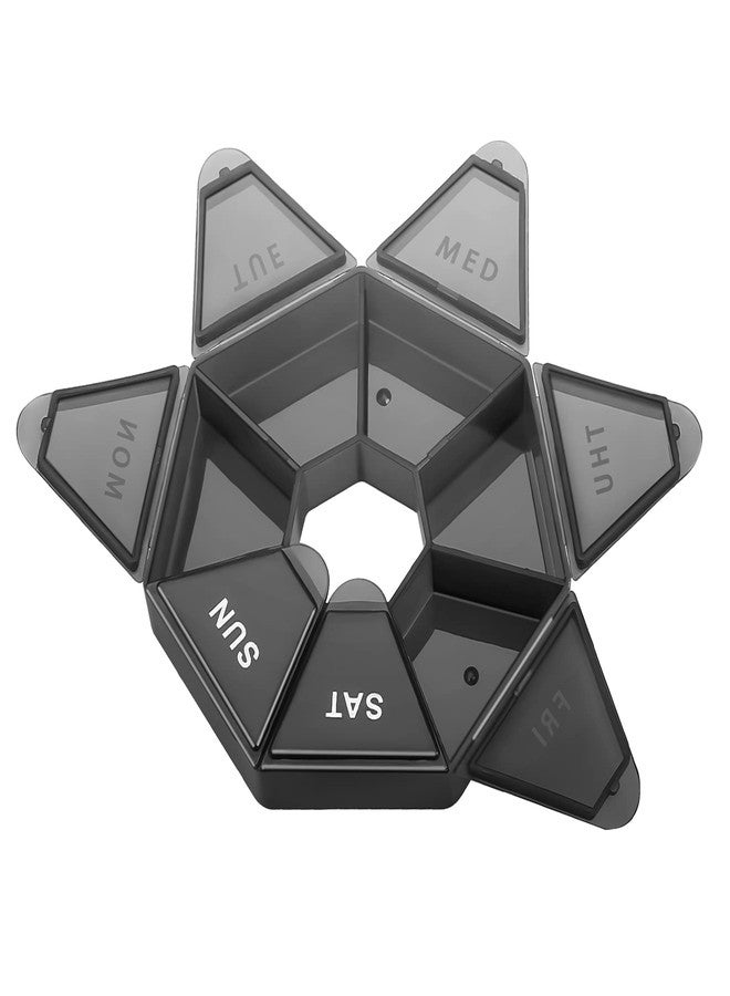 Ponpon 8pcs Pill Holder Box 7-Sided Portable Vitamin Holder Box Pill Organizer Medicine Planner (8 Corlor) - Image 3